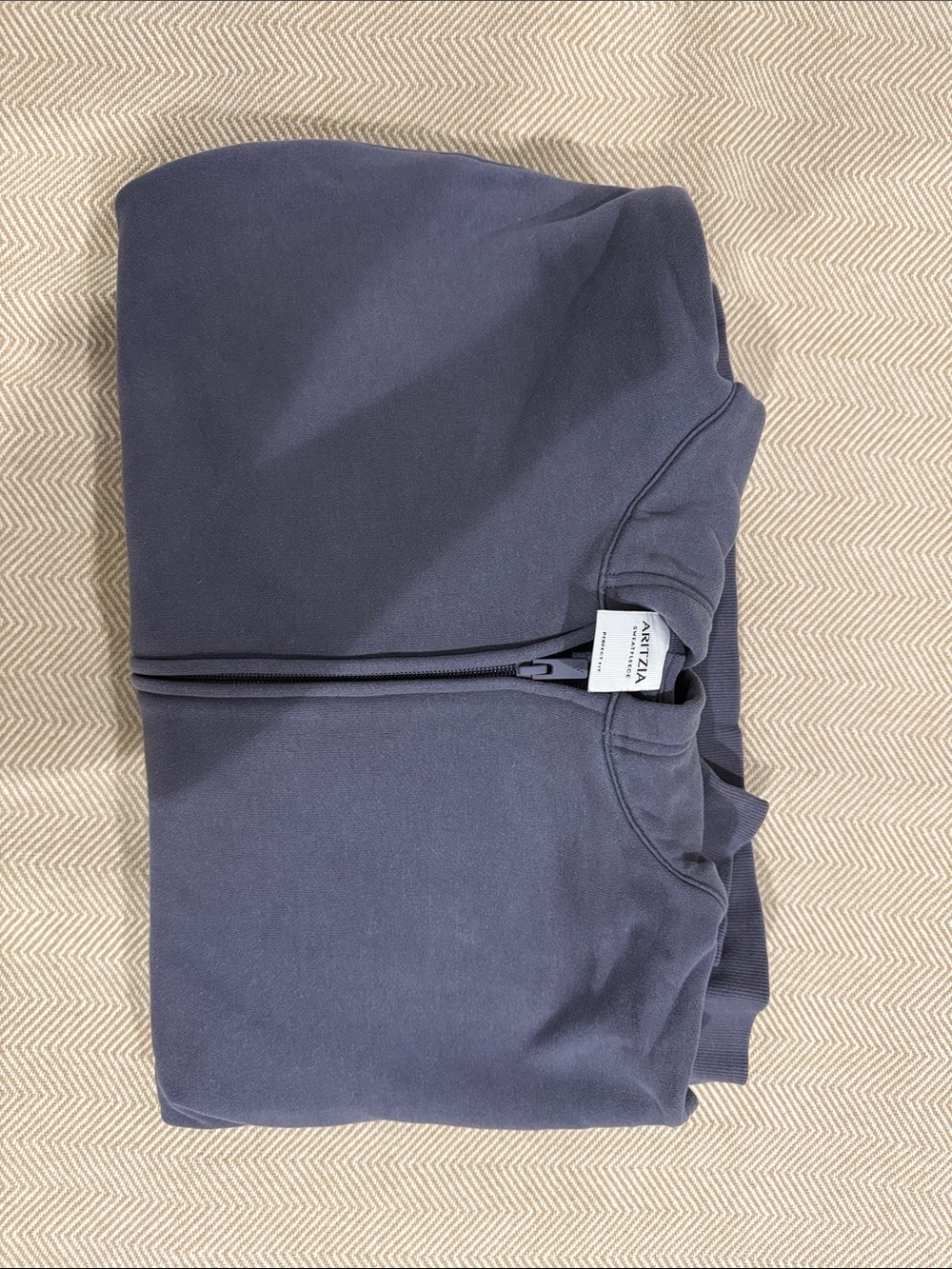 Aritzia Perfect Fit Purple-Gray Full Zip-Front Hooded Sweatshirt